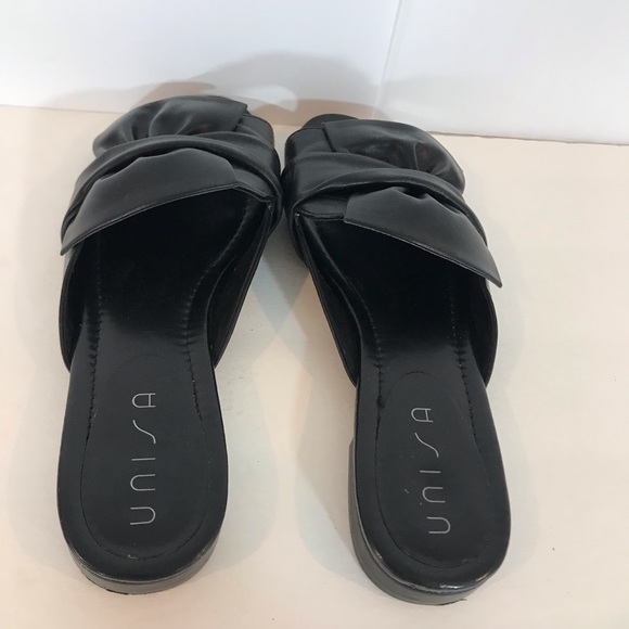 Unisa  Black Bow Slide Sandals - Picture 4 of 6